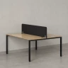 Бенч-система, 2 рабочих места, с одним тканевым экраном 1800x1200x750 RM165-1-18x12 Вяз Швейцарский светлый/Черный