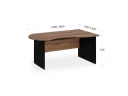 BRL RB004-140х80R Стол асимметричный правый 1400х800х740 Орех Вармия/Черный