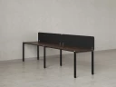 Бенч-система в 1 ряд, 2 рабочих места 2 тканевых экранов 2400x700x750 RM167-3-24x7 Дуб Апрельский шоколад/Черный