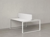 Бенч-система, 2 рабочих места, с одним тканевым экраном 1800x1600x750 RM169-1-18x16 Белый/Белый