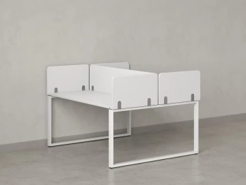 Бенч-система, 2 рабочих места, 5 тканевых экранов 1200x1400x750 RM169-3-12x14 Белый/Белый