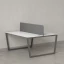 Бенч-система, 2 рабочих места, с одним тканевым экраном 1800x1600x750 RM172-1-18x16 Белый/Серый