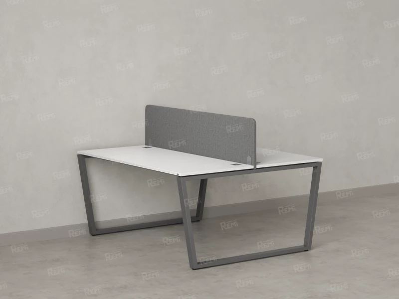 Бенч-система, 2 рабочих места, с одним тканевым экраном 1800x1600x750 RM172-1-18x16 Белый/Серый