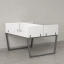 Бенч-система, 2 рабочих места, 5 ЛДСП экранов 1600x1200x750 RM172-4-16x12 Белый/Серый