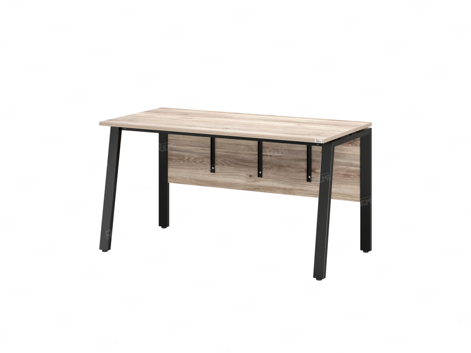 Стол прямой, Л-опора, экран ЛДСП,парящая стол-ца 1200x600x750 RM009-12x6 Дуб Маувелла/Черный