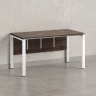 Стол прямой, П-опоры, экран ЛДСП,парящая стол-ца 1400x800x750 RM007-14x8 Дуб Апрельский шоколад/Белый