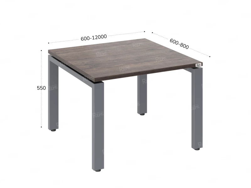 Журнальный стол с полкой 700x600x550 RM183-7x6 Дуб Апрельский шоколад/Серый