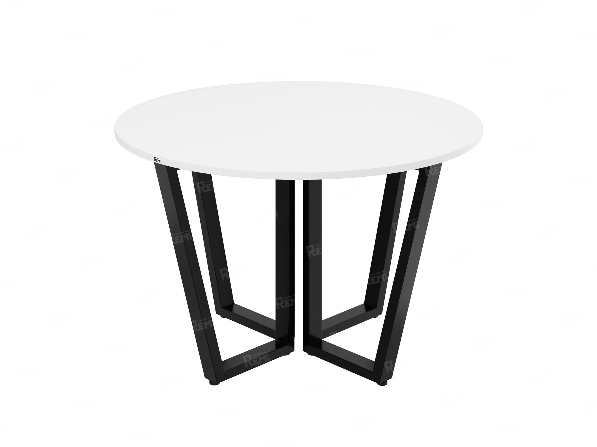 Круглый стол на U-образных опорах 1400x1400x750 RM188-14x14 Белый/Черный