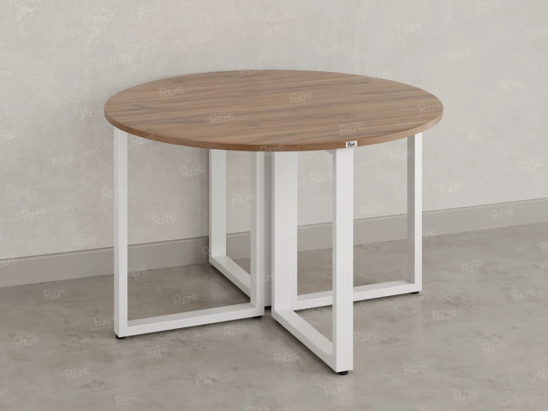 Круглый стол на О-образных опорах 1200x1200x750 RM187-12x12 Дуб Юстус/Белый