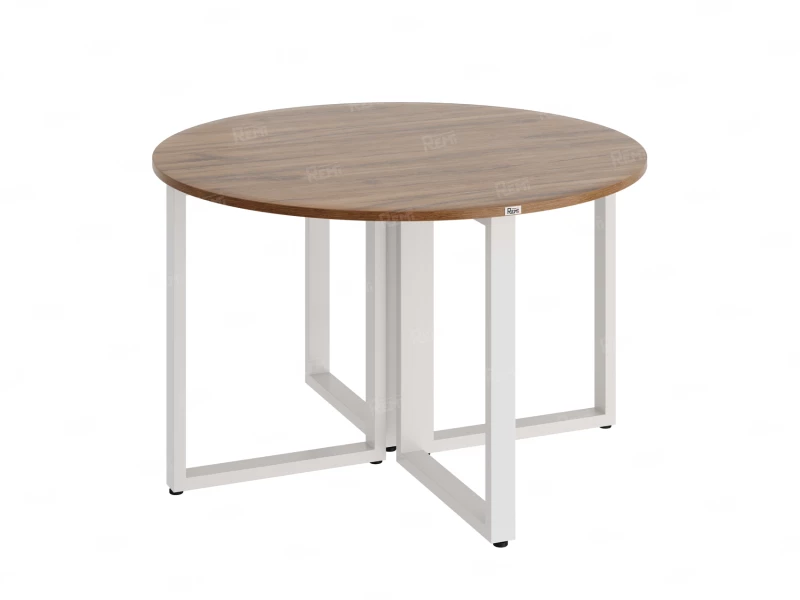 Круглый стол на О-образных опорах 1200x1200x750 RM187-12x12 Дуб Юстус/Белый