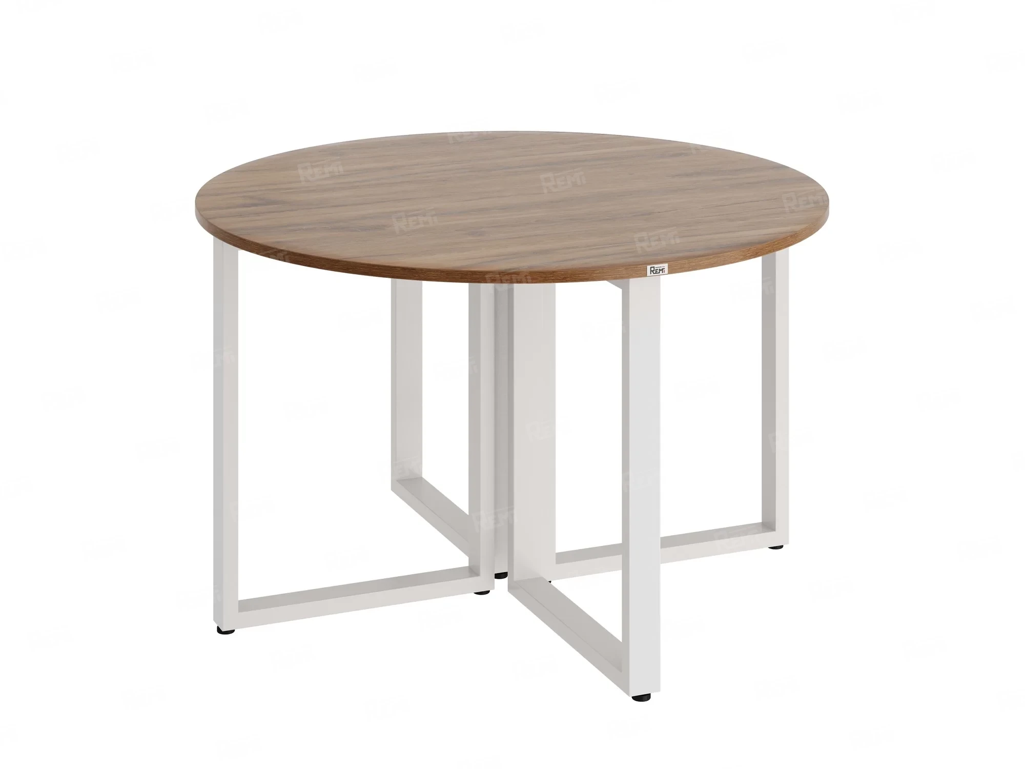 Круглый стол на О-образных опорах 1200x1200x750 RM187-12x12 Дуб Юстус/Белый