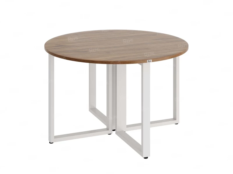 Круглый стол на О-образных опорах 1200x1200x750 RM187-12x12 Дуб Юстус/Белый