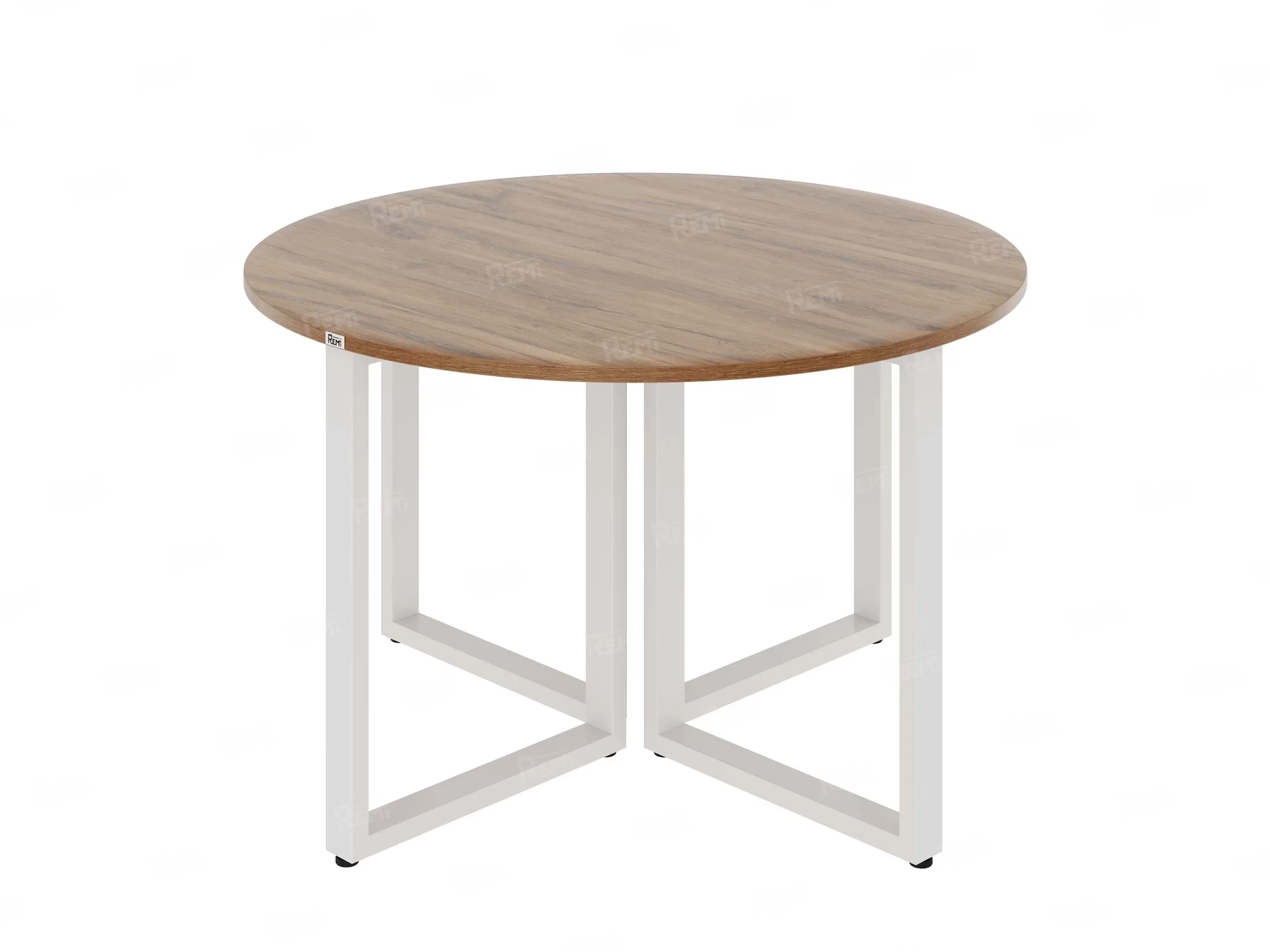 Круглый стол на О-образных опорах 1200x1200x750 RM187-12x12 Дуб Юстус/Белый