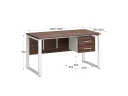 Стол прямой, подвесная тумба, ЛДСП экран, О-опора 2000x800x750 RM033-20x8 Дуб Апрельский шоколад/Белый