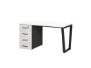 Стол прямой, с тумбой на U-образных опоре, левый 1600x700x750 RM100-16x7 Белый/Черный