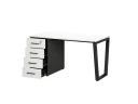 Стол прямой, с тумбой на U-образных опоре, левый 1600x700x750 RM100-16x7 Белый/Черный