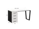 Стол прямой, с тумбой на U-образных опоре, левый 1600x700x750 RM100-16x7 Белый/Черный