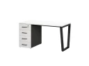 Стол прямой, с тумбой на U-образных опоре, левый 1600x700x750 RM100-16x7 Белый/Черный