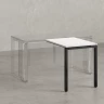 Брифинг прямой, с парящей столешнецей, на П-образном каркасе 1000x600x750 RM070-10x6 Белый/Черный