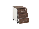 Тумба мобильная, 3 ящика 400x500x600 RM120-40x50 Дуб Апрельский шоколад/Белый
