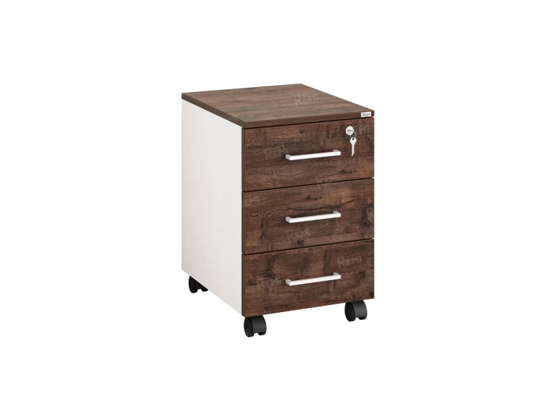Тумба мобильная, 3 ящика 400x500x600 RM120-40x50 Дуб Апрельский шоколад/Белый