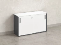 Низкий шкаф-купе на регулируемых опорах 1200x420x750 RM125-120x42 Белый/Серый