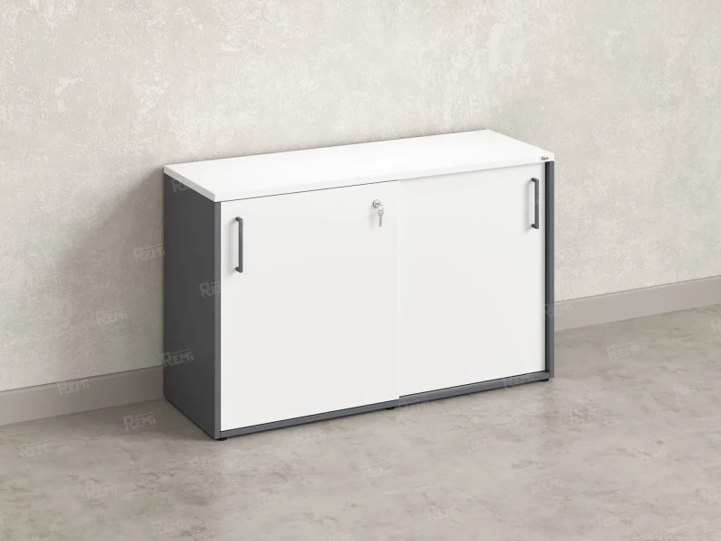 Низкий шкаф-купе на регулируемых опорах 1200x420x750 RM125-120x42 Белый/Серый