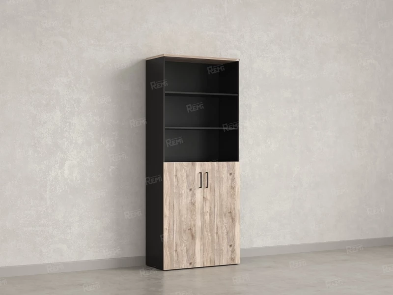Шкаф комбинированный, регулируемые опоры, 6 уровней 900x420x2100 RM155-90x41 Дуб Маувелла/Черный