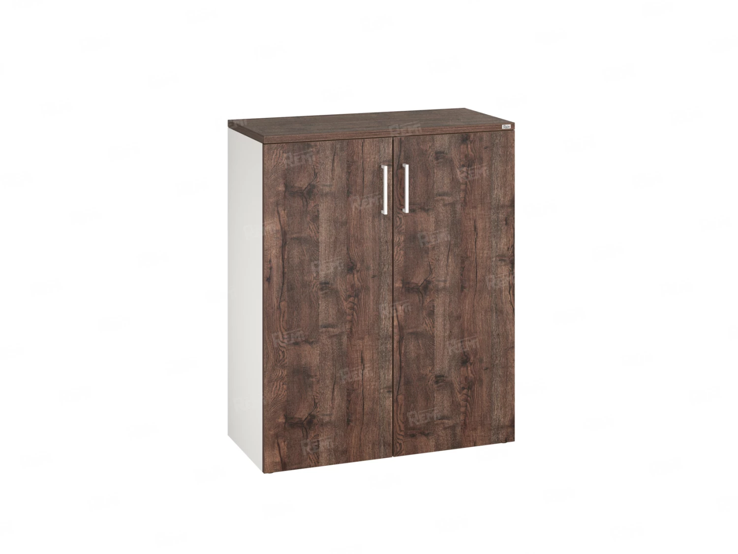 Шкаф распашной, регулируемые опоры, 3 уровня 900x420x1100 RM150-90x42 Дуб Апрельский шоколад/Белый