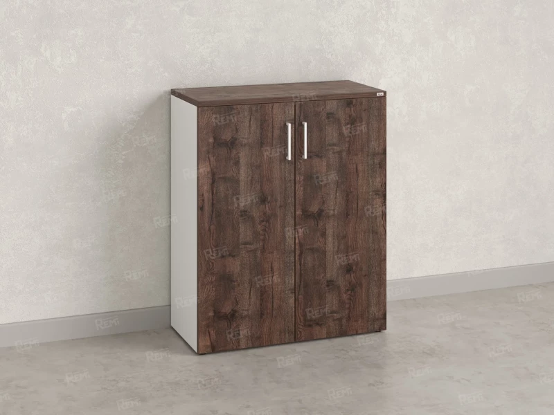 Шкаф распашной, регулируемые опоры, 3 уровня 900x420x1100 RM150-90x42 Дуб Апрельский шоколад/Белый