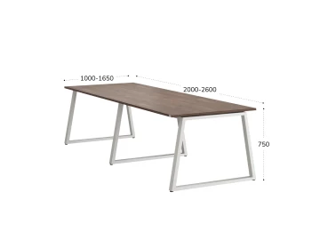 Cтол для переговоров, на A-обазном каркасе 2200x1000x750 RM083-220x100 Дуб Апрельский шоколад/Белый