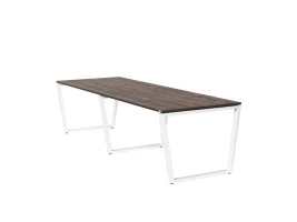 Cтол для переговоров, на V-обазном каркасе 2200x1600x750 RM082-220x160 Дуб Апрельский шоколад/Белый