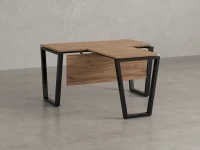 Стол с брифингом с парящей столешницей на U-образных опорах с экраном ЛДСП RM047-18x6 1800x2400x750 Дуб Юстус/Черный