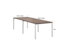 Cтол для переговоров, на П-образном каркасе 2100x1250x750 RM080-210x125 Дуб Апрельский шоколад/Белый
