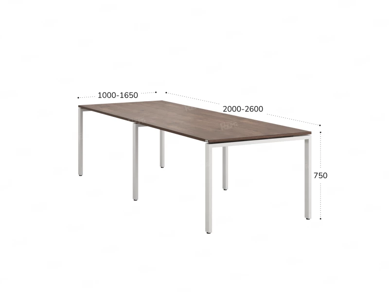 Cтол для переговоров, на П-образном каркасе 2400x1200x750 RM080-240x120 Дуб Апрельский шоколад/Белый