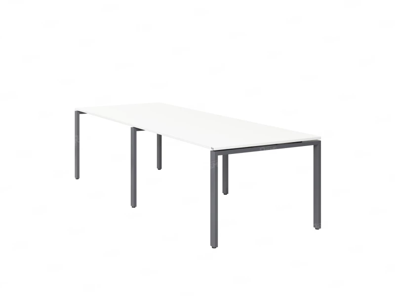Cтол для переговоров, на П-образном каркасе 2500x1200x750 RM080-250x120 Белый/Серый
