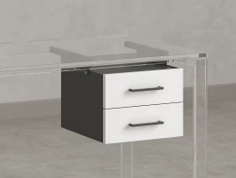 Тумба подвесная, два ящика 400x452x300 RM201-16х8 Белый/Серый