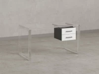 Тумба подвесная, два ящика 400x452x300 RM201-16х8 Белый/Серый