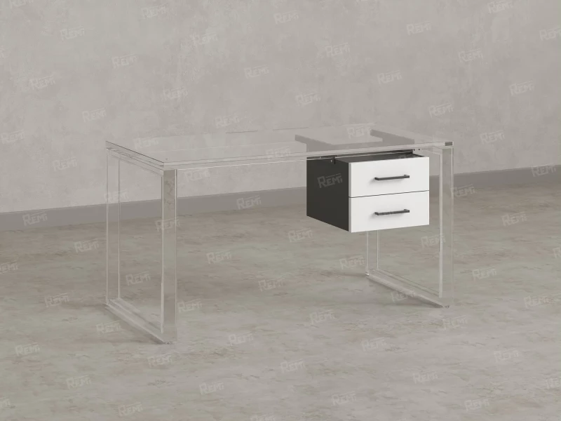 Тумба подвесная, два ящика 400x452x300 RM201-16х8 Белый/Серый