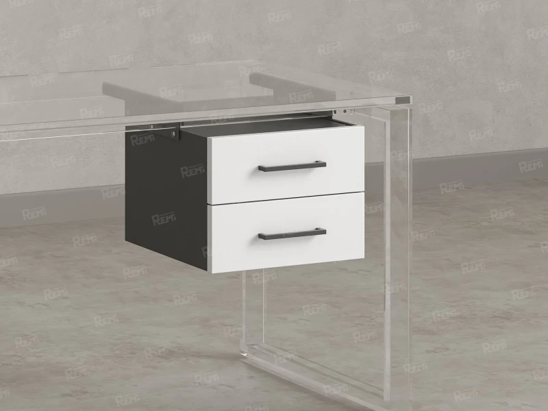 Тумба подвесная, два ящика 400x452x300 RM201-16х8 Белый/Серый