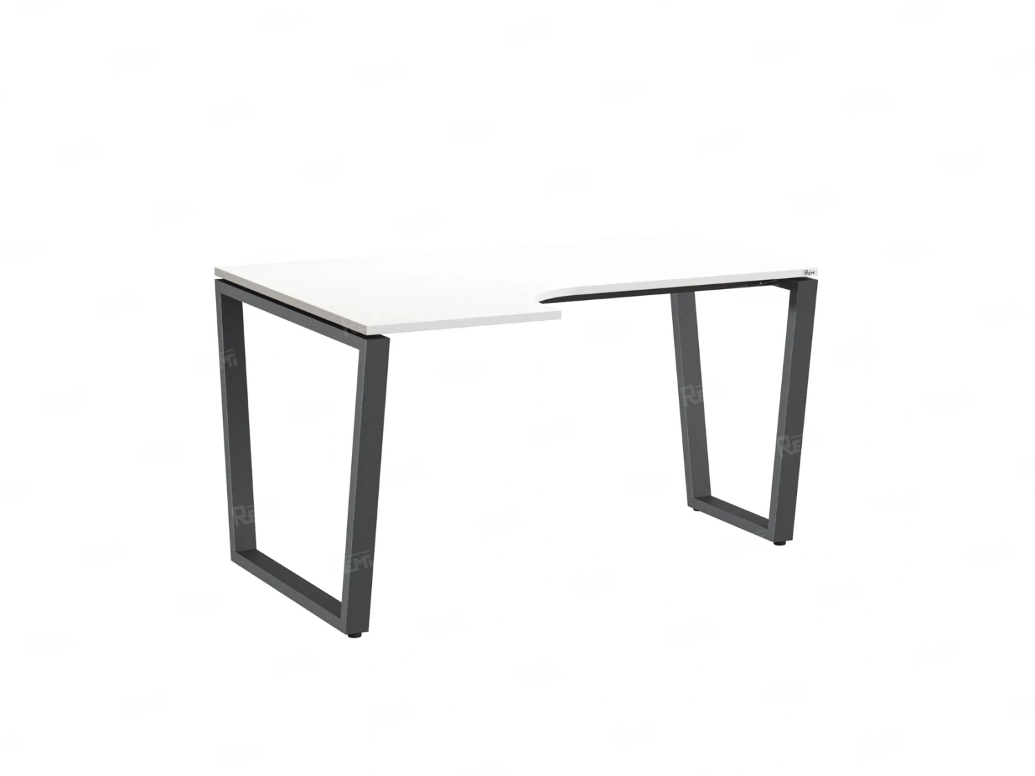 Стол угловой, U-опора, левый 1400x900/1200x750, RM051-14x9-12 Белый/Серый