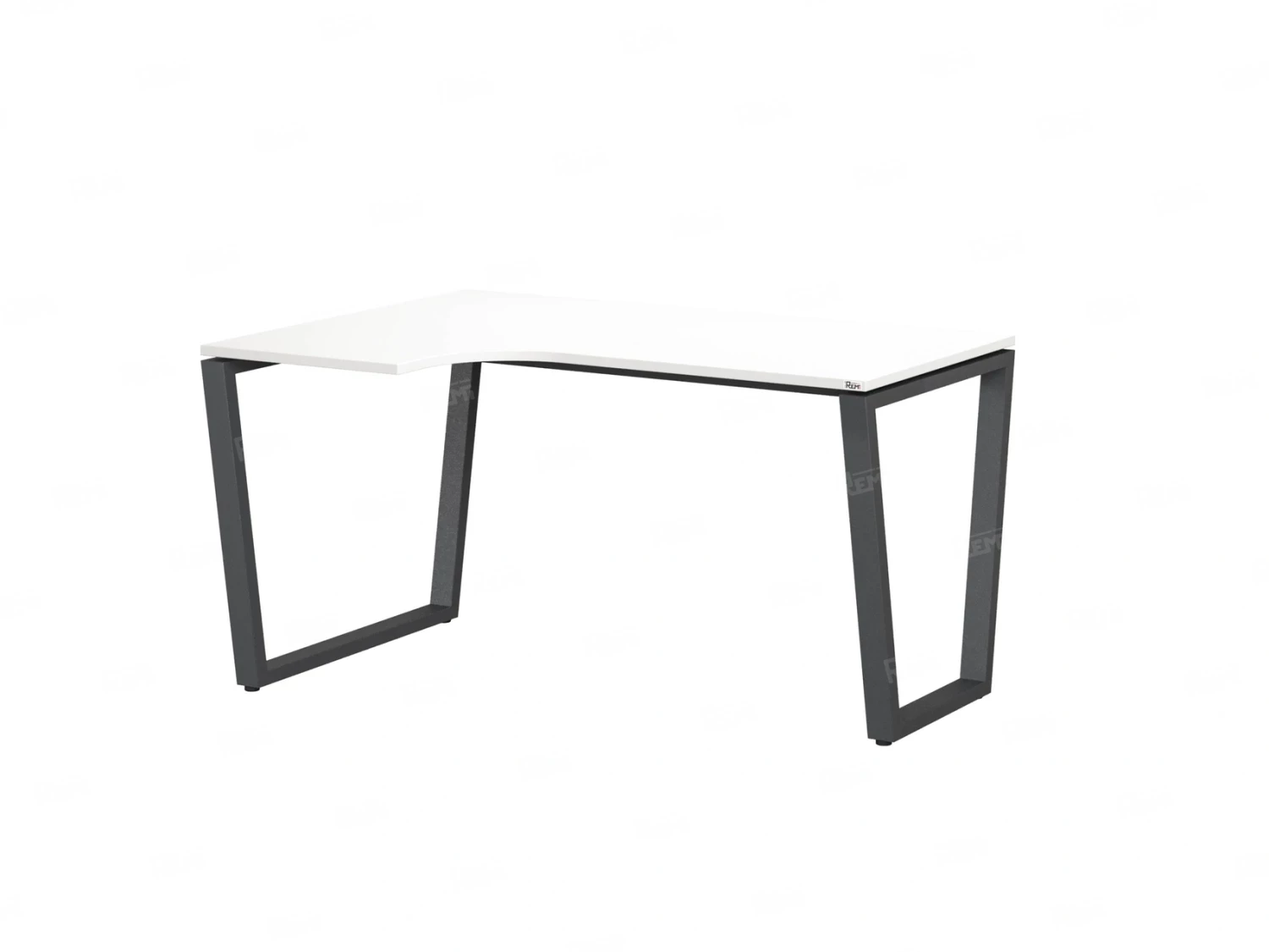 Стол угловой, U-опора, левый 1400x900/1200x750, RM051-14x9-12 Белый/Серый