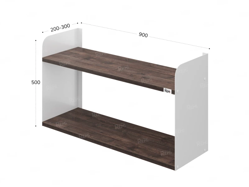 Полка настенная 900x300x500 RM190-90x30 Дуб Апрельский шоколад/Белый