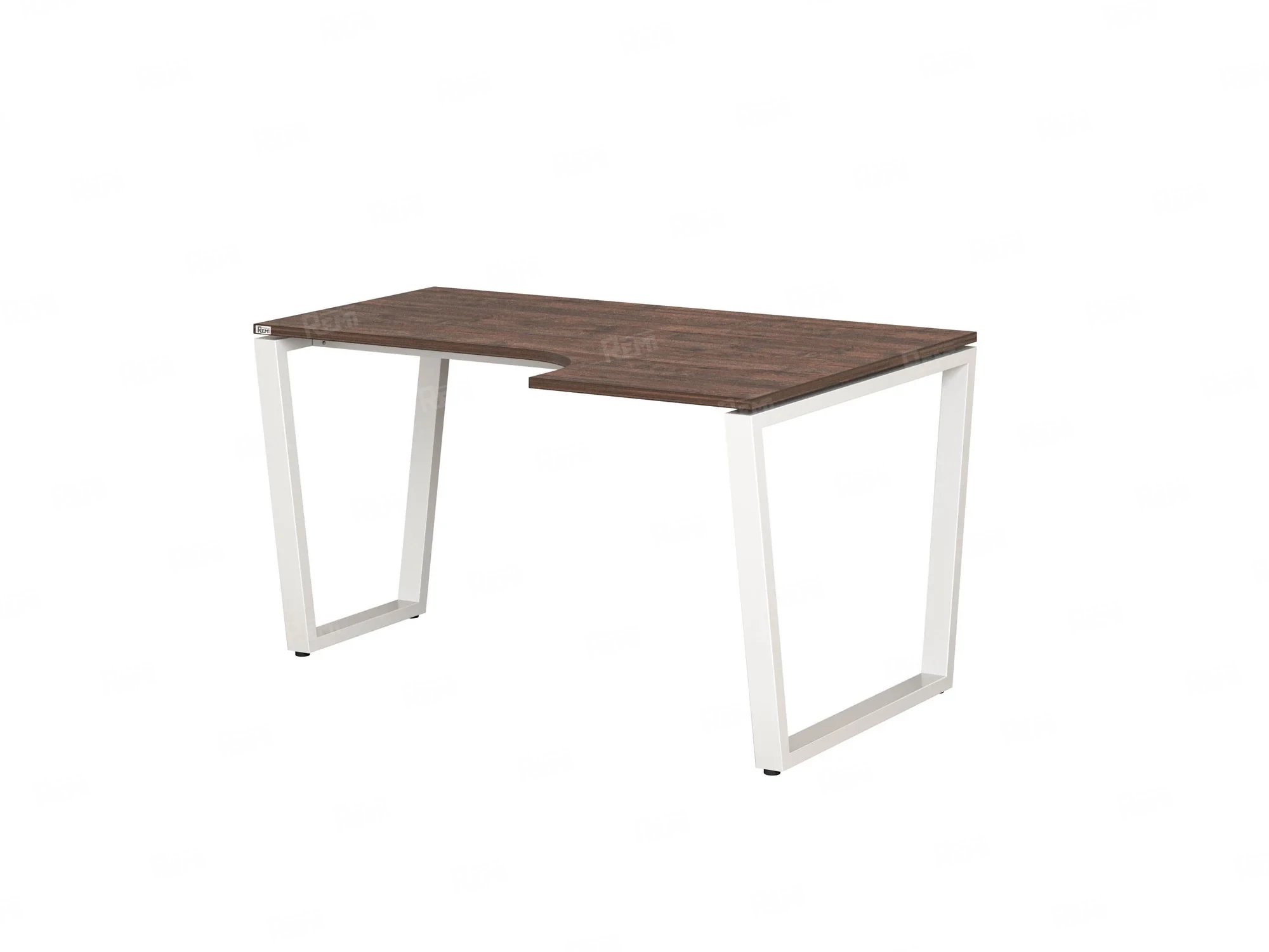 Стол угловой, U-опора, правый 1600x600/900x750, RM050-16x6-9 Дуб Апрельский шоколад/Белый