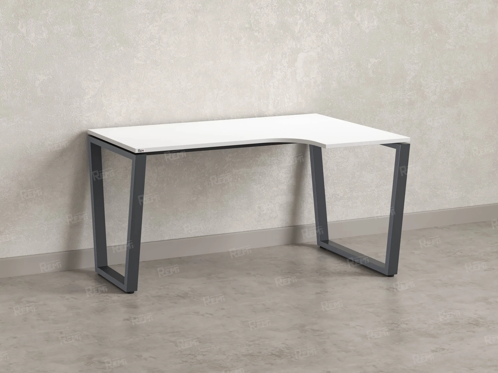 Стол угловой, U-опора, правый 1800x900/1200x750, RM050-18x9-12 Белый/Серый