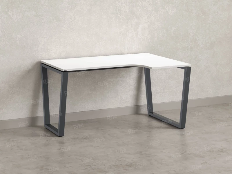 Стол угловой, U-опора, правый 1800x900/1200x750, RM050-18x9-12 Белый/Серый
