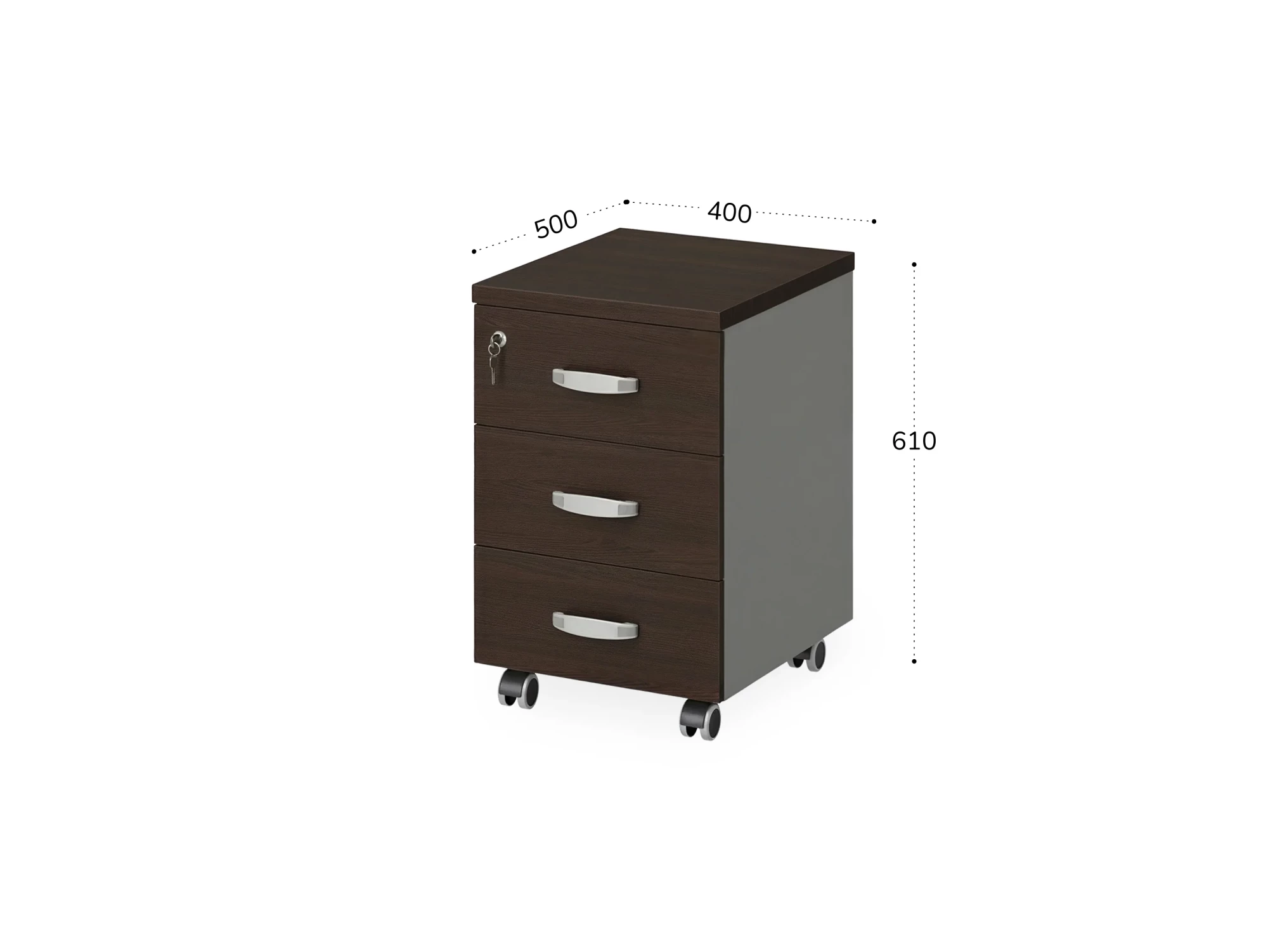 BRL RB033-40х50 Тумба мобильная 400х500х610 Венге/Серый вулканический