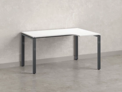 Стол угловой, П-опора, правый 1400x900/1200x750, RM052-14x9-12 Белый/Серый