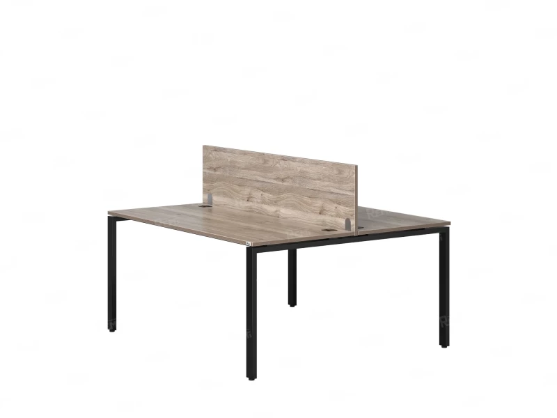 Бенч-система, 2 рабочих места, с одним экраном ЛДСП 1600x1400x750 RM165-2-16x14 Дуб Маувелла/Черный