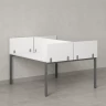 Бенч-система, 2 рабочих места, 5 ЛДСП экранов 1600x1200x750 RM165-4-16x12 Белый/Серый
